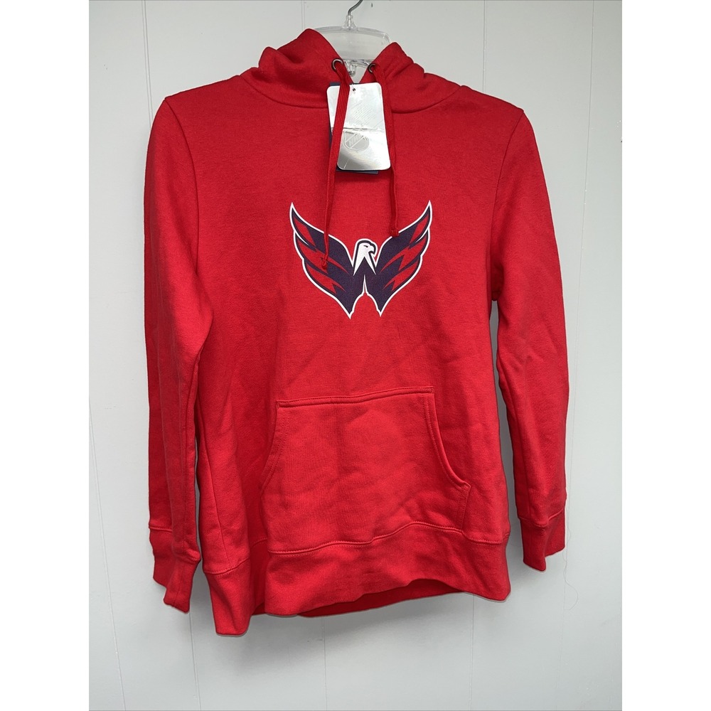 Men's Fanatics‎ Red Washington Capitals Primary Logo Pullover Hoodie Medium NWT